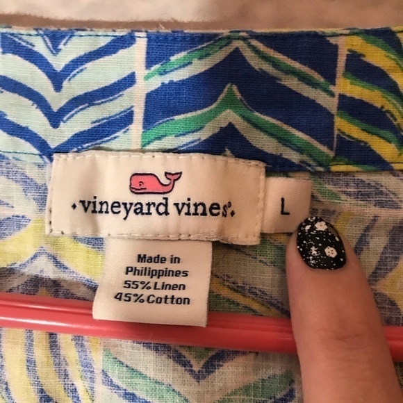 Vineyard Vines Split Neck Linen Blend Tunic - Picture 7 of 7